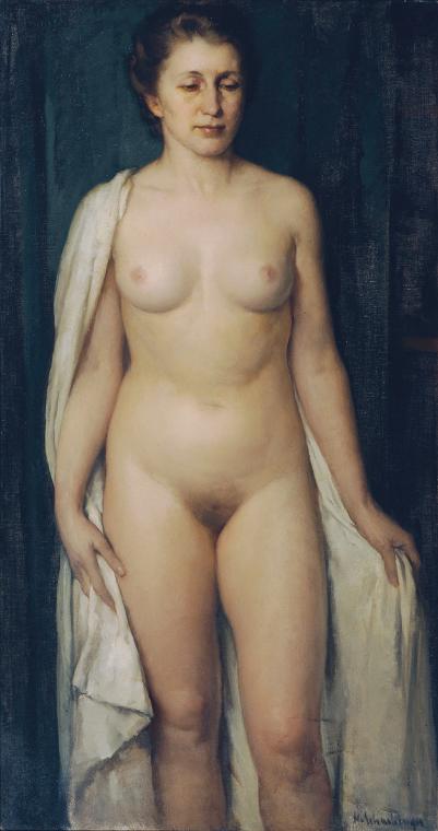 Hans Schachinger, Stehender weiblicher Akt, 1938-1939, Öl auf Leinwand, 140 x 80 cm, Belvedere,…