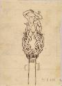 Franz Barwig d. Ä., Herkules und Hydra, 1913/1914, Bleistift auf Papier, 18,5 x 13 cm, Belveder…