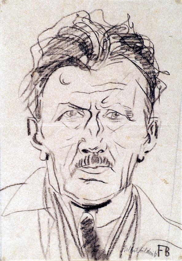 Franz Barwig d. Ä., Selbstbildnis, um 1930/31, Kohle auf Papier, 26,5 x 18,5 cm, Belvedere, Wie ...