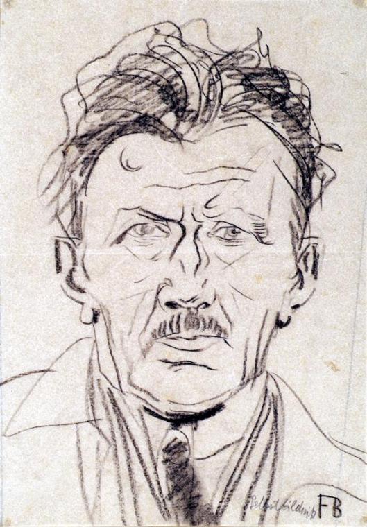 Franz Barwig d. Ä., Selbstbildnis, um 1930/31, Kohle auf Papier, 26,5 x 18,5 cm, Belvedere, Wie…