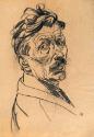 Franz Barwig d. Ä., Selbstbildnis, 1927, Kohle auf Papier, 45 x 31,5 cm, Belvedere, Wien, Inv.-…