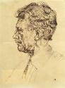 Franz Barwig d. Ä., Selbstbildnis, um 1927, Tusche auf Papier, 29 x 21,3 cm, Belvedere, Wien, I…
