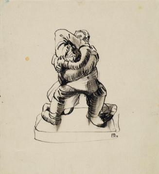 Franz Barwig d. Ä., Raufende Bauern, 1919, Tusche auf Papier, 17,5 x 16 cm, Belvedere, Wien, In…