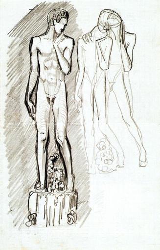 Franz Barwig d. Ä., Jüngling, um 1913, Bleistift auf Papier, 22 x 14 cm, Belvedere, Wien, Inv.-…