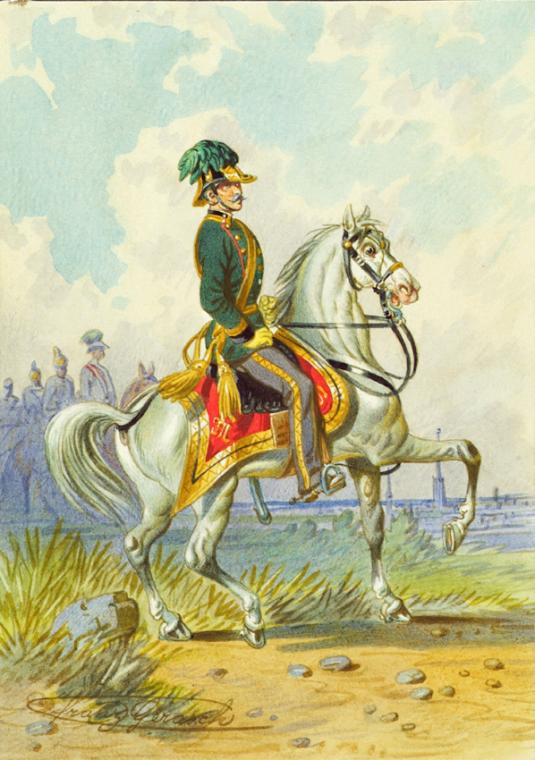 Franz Gerasch, Soldat zu Pferd, undatiert, Aquarell auf Papier, 15,7 × 11,1 cm, Belvedere, Wien…