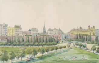 Emil Hütter, Die Stubenbastei und das Stubentor in Wien, undatiert, Aquarell auf Papier, 27,3 ×…