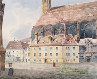 Friedrich Leibold, Die Minoritenkirche in Wien, 1852, Aquarell auf Papier, 22,4 × 27,6 cm, Belv…