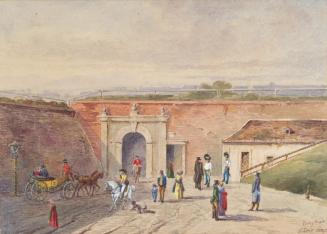 F. Seis, Das alte Burgtor in Wien, 1809, Aquarell auf Papier, 21,2 x 29,5 cm, Belvedere, Wien, …