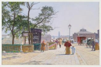 Maximilian Suppantschitsch, Die alte Stubentor-Brücke in Wien, undatiert, Aquarell auf Papier, …