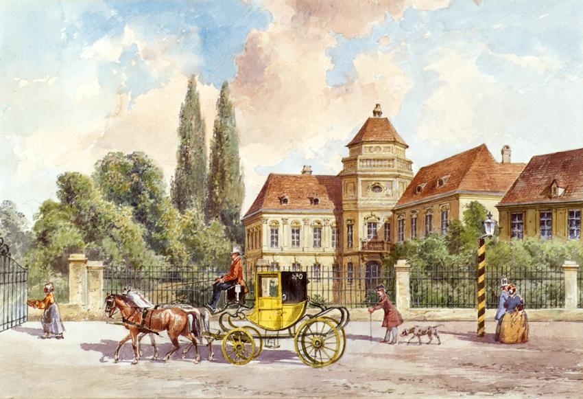 Ferdinand Weckbrodt, Im Althan-Palais Puthon in Wien, undatiert, Aquarell auf Papier, 25,6 × 37…