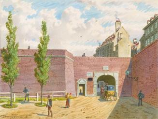 Franz Gerasch, Das Fischertor in Wien, 1854, Aquarell auf Papier, 16,9 × 22,4 cm, Belvedere, Wi…