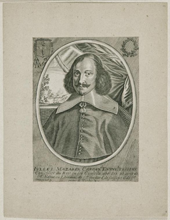 Balthasar Moncornet, Kardinal Jules Mazarin, Kupferstich auf Papier, Plattenmaße: 15,5 x 11,3 c…