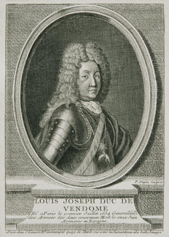 P. Dupin, Der französische General Louis Joseph Duc de Vendôme, Kupferstich auf Papier, Platten…