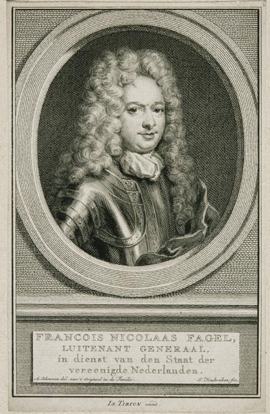 Jakob Houbraken, Der niederländische Generallieutnant François Nicolaas Fagel, undatiert, Kupfe…