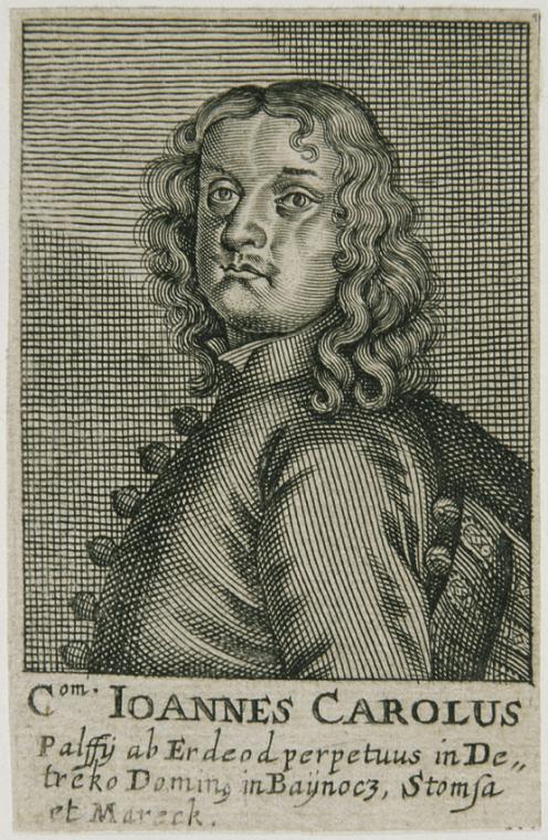 Johann IV. Graf Pálffy von Erdöd, undatiert, Kupferstich auf Papier, Blattmaße: 8,9 × 5,7 cm, B…