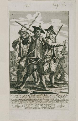 Elias Baeck, Die Tiroler Defension vom Jahr 1703: Scharff-Schützen, undatiert, Kupferstich auf …