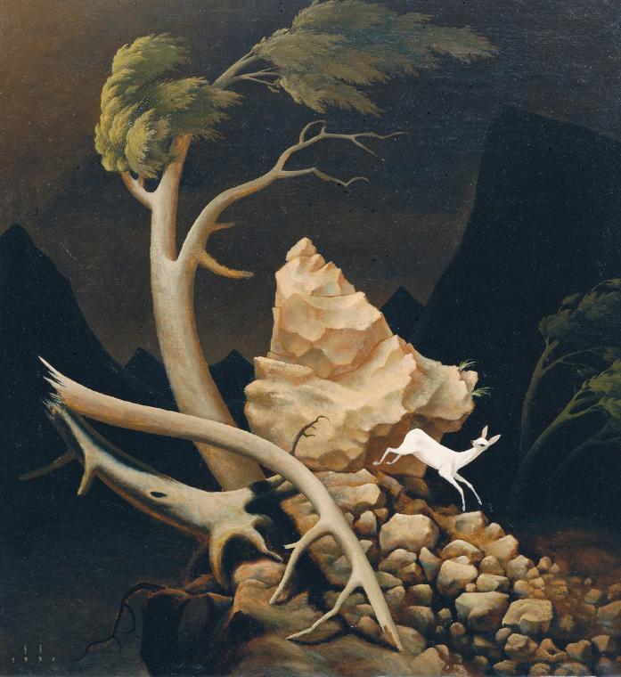 Franz Sedlacek, Sturm, 1932, Öl auf Sperrholzplatte, 102 x 95 cm, Belvedere, Wien, Inv.-Nr. 461…