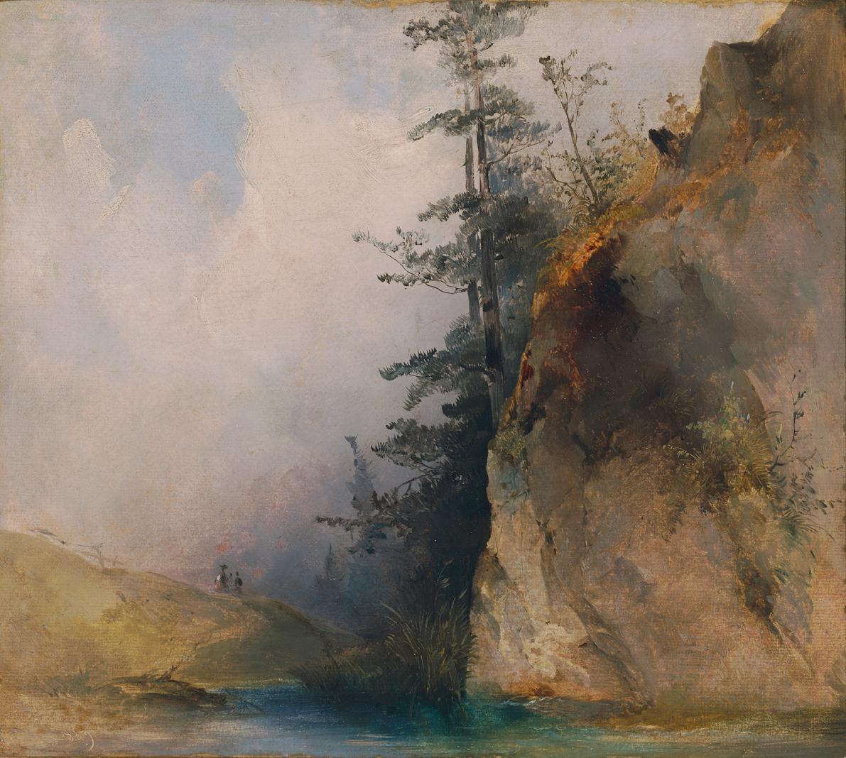 Ludwig Czerny, Felsabhang am Bach, 1849, Öl auf Karton, 33,5 x 36 cm, Belvedere, Wien, Inv.-Nr.…