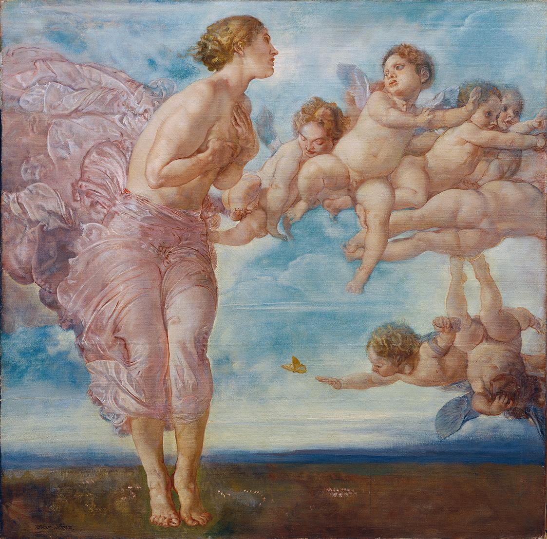 Rudolf Jettmar, Die vier Jahreszeiten: Frühling, 1928, Öl auf Leinwand, 90 x 90 cm, Belvedere, …