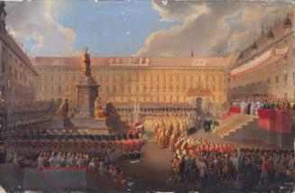 Leopold Bucher, Enthüllung des Denkmals für Kaiser Franz I. (II.) von Österreich (1768–1835) am…