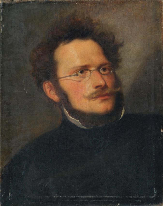Joseph Hasslwander, Der Maler Heinrich Schwemminger, Öl auf Leinwand, 50,5 x 40 cm, Belvedere, …