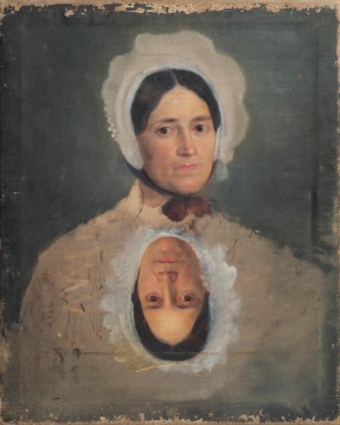 Joseph Hasslwander, Zwei Frauenkopfstudien, Öl auf Leinwand, 68 x 55 cm, Belvedere, Wien, Inv.-…