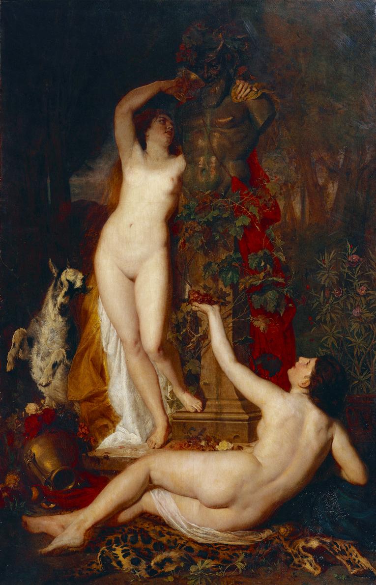 Eugen Felix, Zwei Bacchantinnen, 1874, Öl auf Leinwand, 302 x 162 cm, Belvedere, Wien, Inv.-Nr.…