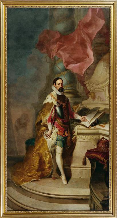 Franz Anton Palko, Kaiser Maximilian II., um 1760, Öl auf Leinwand, 382 x 215 cm, Belvedere, Wi…