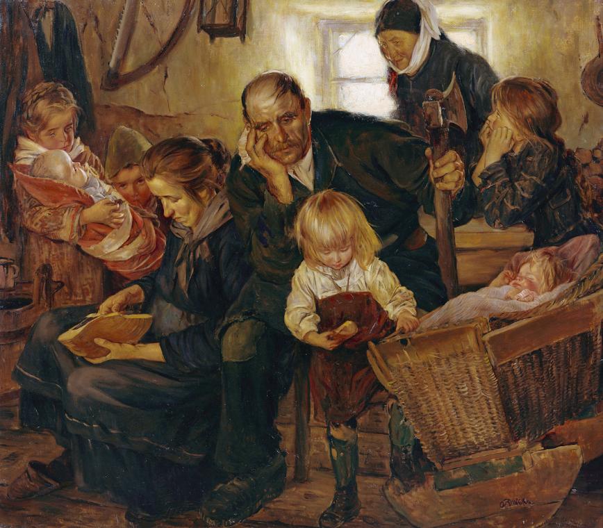 Anton Filkuka, Das tägliche Brot, um 1926, Öl auf Leinwand, 151,5 x 171,5 cm, Belvedere, Wien, …