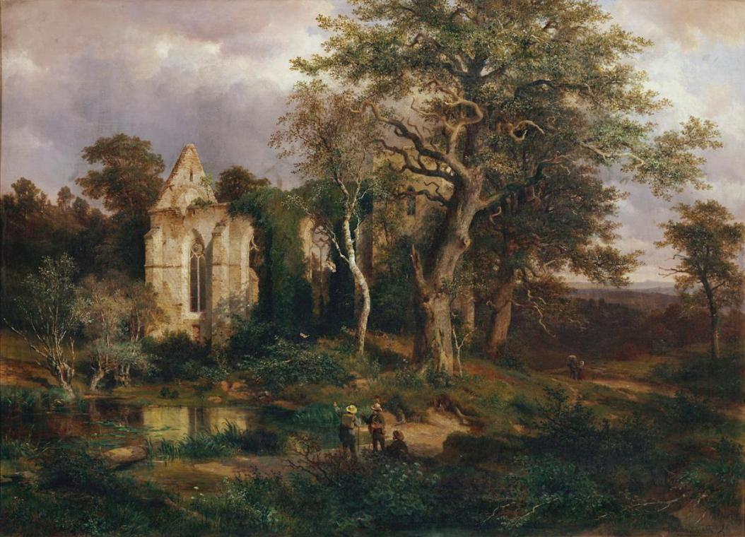 Ludwig Halauska, Kirchenruine, 1864, Öl auf Leinwand, 95 x 131,5 cm, Belvedere, Wien, Inv.-Nr. …