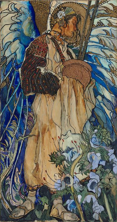 Kazimierz Sichulski, Die Huzulische Madonna, 1909, Tempera und Pastell auf Papier, auf Leinwand…