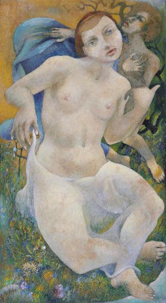 Ernst Plutzar, Amor und Psyche, 20. Jahrhundert, Öl auf Karton auf Holz kaschiert, 90 × 54,8 cm…