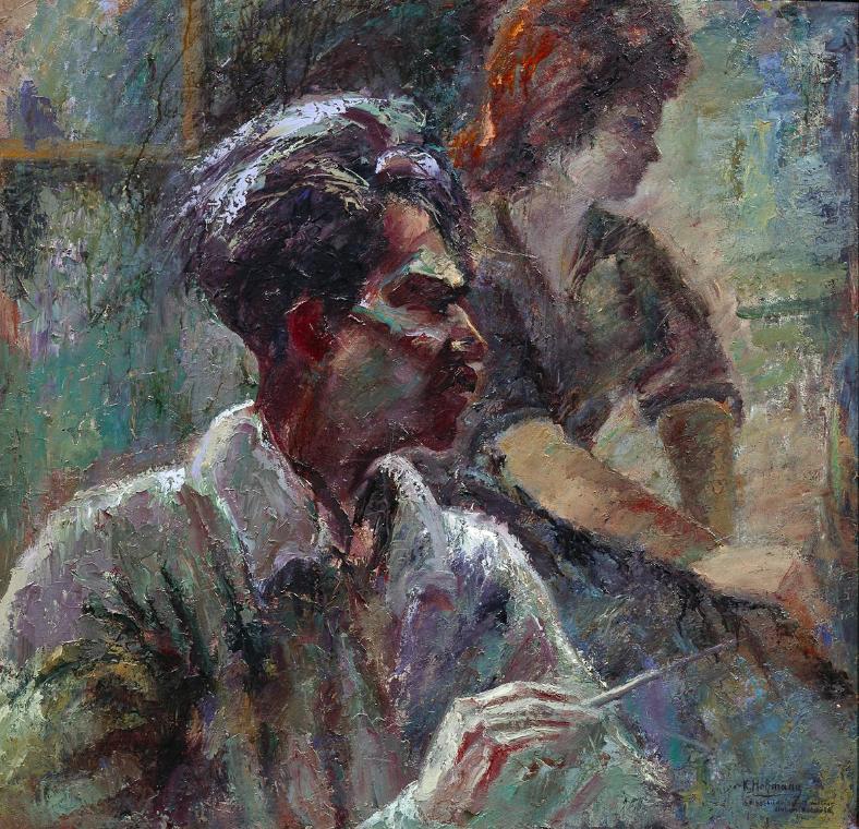 Karl Hoffmann, Selbstbildnis mit der Malerin Roberta Hoch-Deutschmann, um 1968, Öl auf Leinwand…