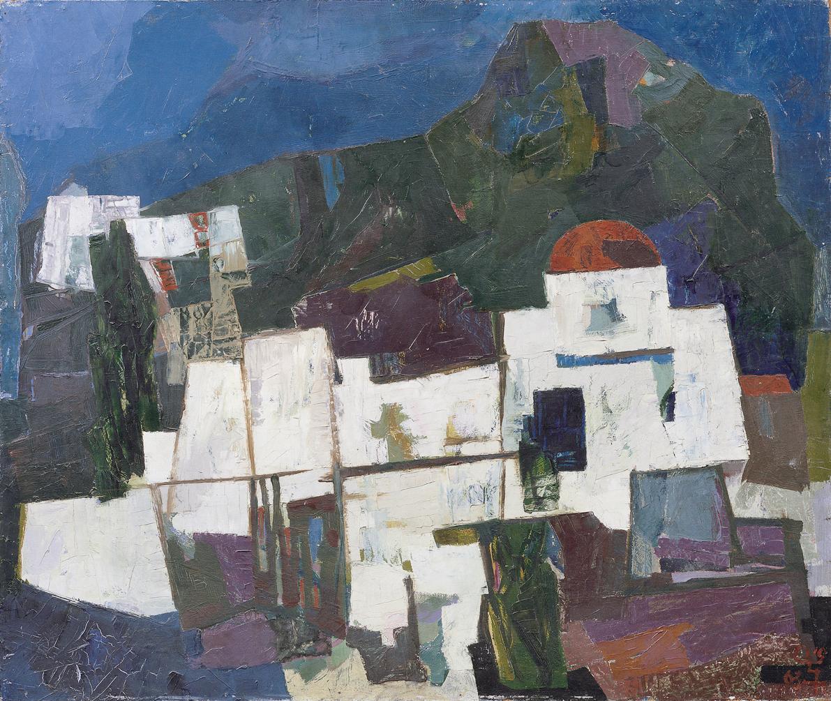 Oskar Matulla, Griechische Landschaft, 1963, Öl auf Hartfaserplatte, 73 x 87 cm, Belvedere, Wie…