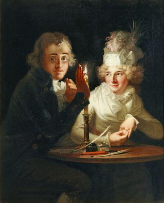 Anton Hickel, Verlobung bei Kerzenlicht, Öl auf Leinwand, 102 x 83,5 cm, Belvedere, Wien, Inv.-…