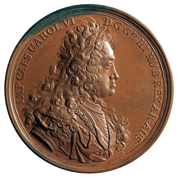 Daniel Waron, Kaiser Karl VI. und der Sieg über die Türken bei Temesvar 1716, Avers, 1716, Bron…