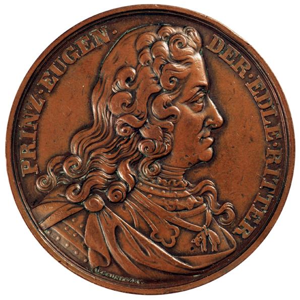 Carl Radnitzky, Medaille auf das Monument des Prinzen Eugen von Savoyen, Avers, 1865, Kupfer, D…
