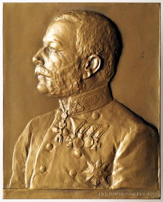 Josef Tautenhayn, Plakette auf Feldzeugmeister Erzherzog Friedrich als Protektor der Österreich…