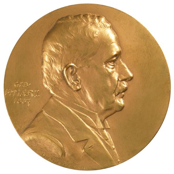 Hans Schaefer, Medaille auf Moritz Faber, Besitzer der Wiener Kristalleisfabrik, seinen Freunde…