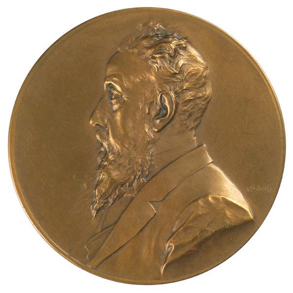 Anton Scharff, Medaille auf Nicolaus Dumba, Obercurator der Ersten Österreichen Spar-Casse, 190 ...