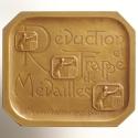 Alexandre Charpentier, Die Duval-Janvier - Münzpresse, um 1900, Bronze, oktogonal, 21 x 11,5 x …