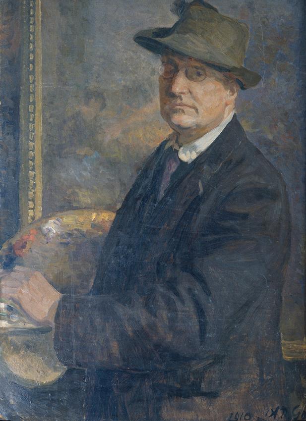 Alexander Demetrius Goltz, Mein Spiegelbild, 1910, Öl auf Karton, 91 x 65 cm, Belvedere, Wien, …