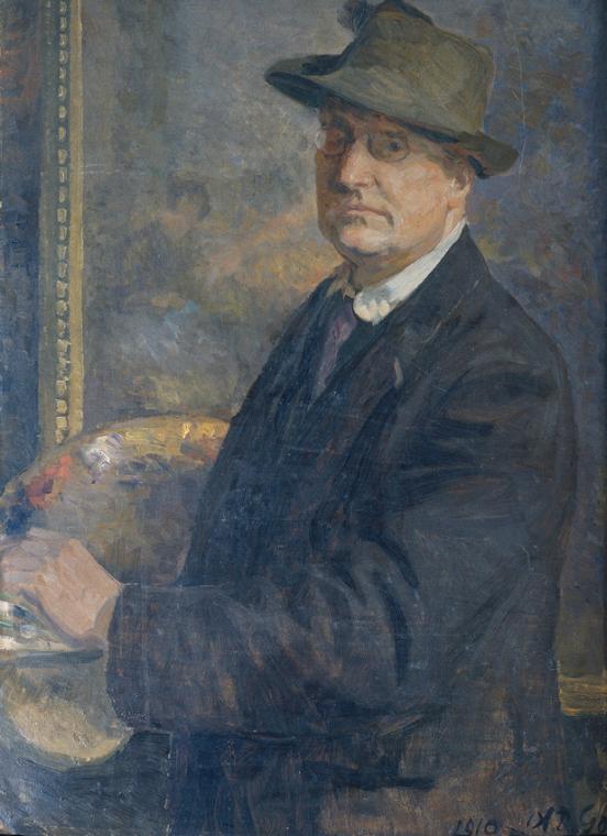 Alexander Demetrius Goltz, Mein Spiegelbild, 1910, Öl auf Karton, 91 x 65 cm, Belvedere, Wien,  ...