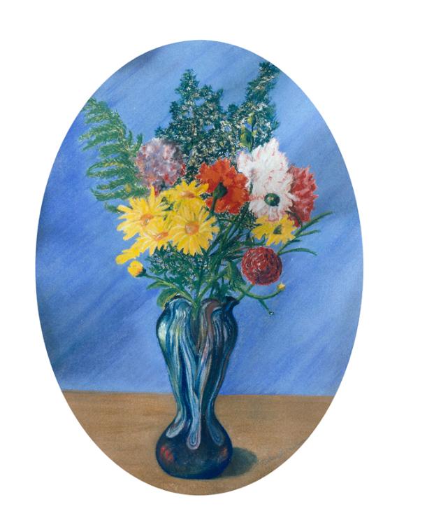 Robert Herrmann, Vase mit Blumen, 1914, Pastell auf Papier, 46 x 35 cm, Belvedere, Wien, Inv.-N…