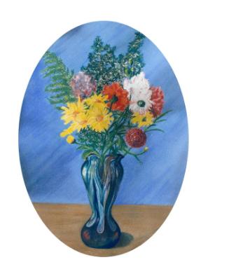 Robert Herrmann, Vase mit Blumen, 1914, Pastell auf Papier, 46 x 35 cm, Belvedere, Wien, Inv.-N…