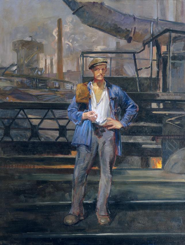 Oskar Lautischar, Gasarbeiter, um 1948, Öl auf Leinwand, 130,5 x 100 cm, Belvedere, Wien, Inv.-…