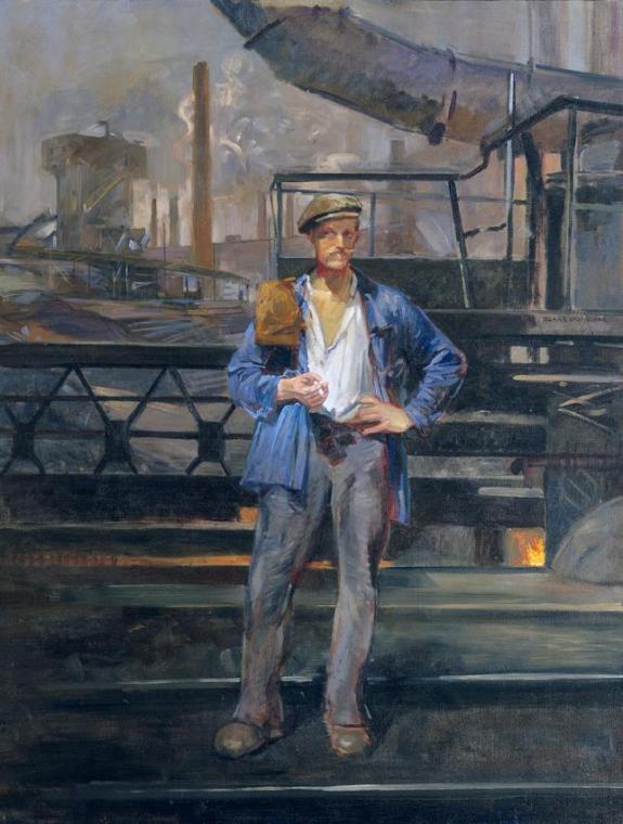 Oskar Lautischar, Gasarbeiter, um 1948, Öl auf Leinwand, 130,5 x 100 cm, Belvedere, Wien, Inv.-…