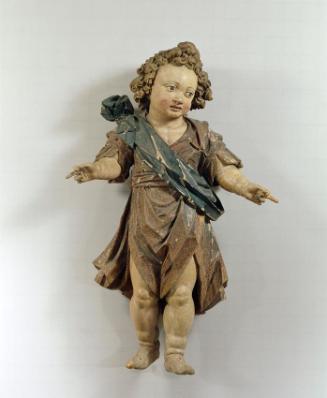 Hans Spindler, Stehender Engel, 17. Jahrhundert, Holz, polychrom gefasst, H: 90 cm, Belvedere, …