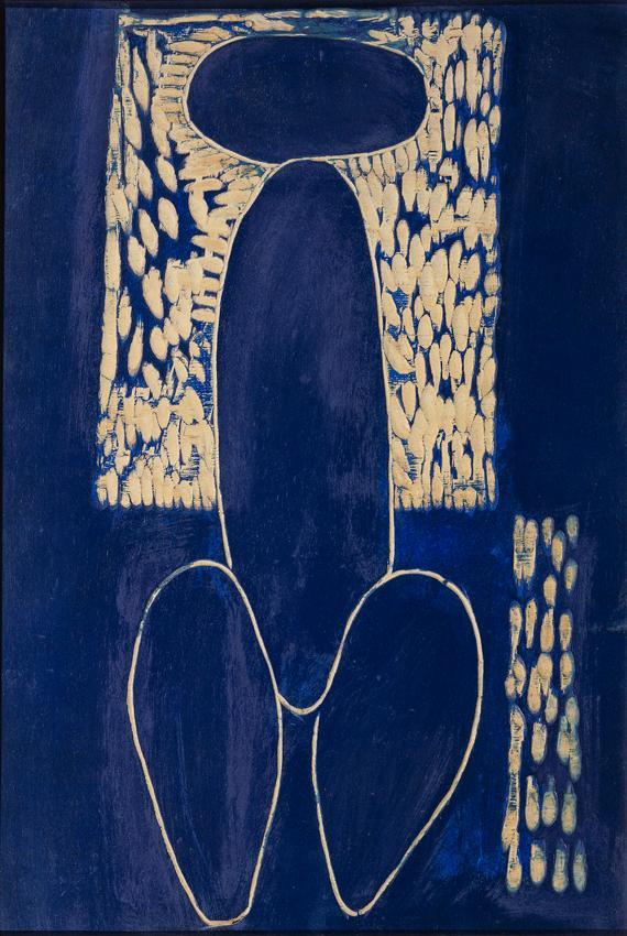 Otto Eder, Männliche Stele, 1952, Öl auf Leinwand auf Hartfaserplatte, 85 x 51 cm, Belvedere, W…