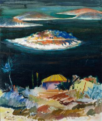 Kurt Conrad Loew, Die Teufelsinseln bei Hvar, 1955, Öl auf Leinwand, 54,5 x 46 cm, Artothek des…